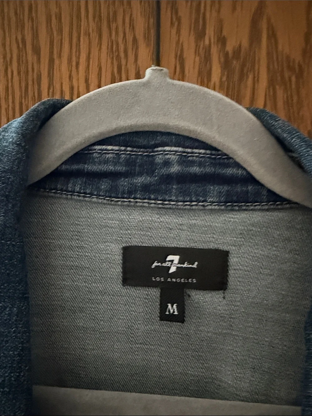 7 For All Mankind Men's Gray Denim Jacket - Button Front